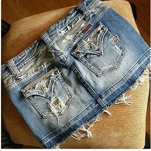 Miss Me distressed denim skirt